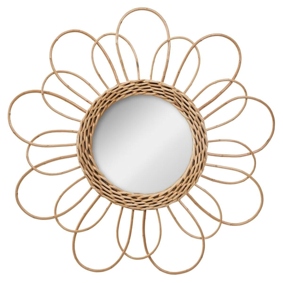 Miroir en rotin D38 - Miroir Fleur