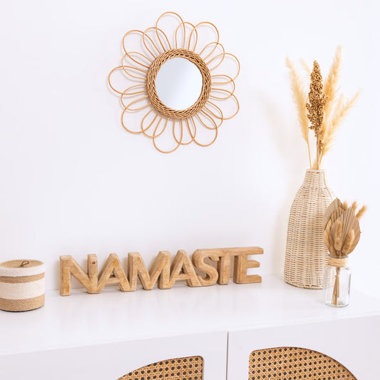 Miroir en rotin D38 - Miroir Fleur