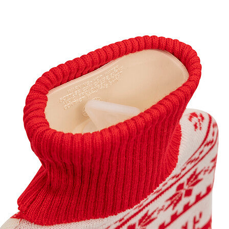 Bouillotte tricot de Noël rouge et blanc motif renne flocons 1,7L housse laine côtelée déco hiver cosy