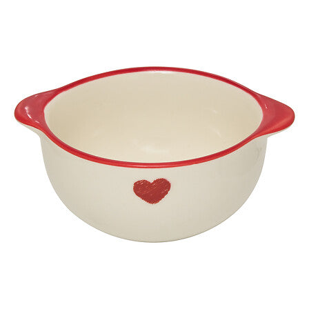 Bol Valentine 43cl crème avec cœur rouge et bordure rouge Atmosphera décoration romantique cuisine