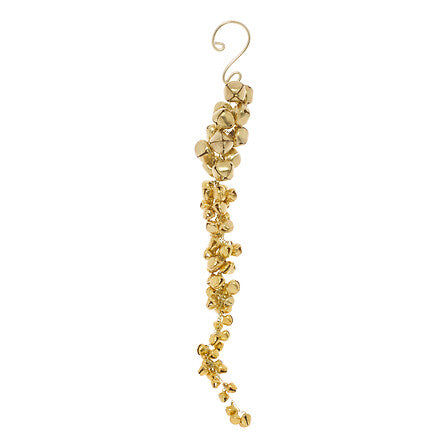 Grappe de grelots dorés 22 cm en métal décoration de Noël suspendue élégante pour sapin
