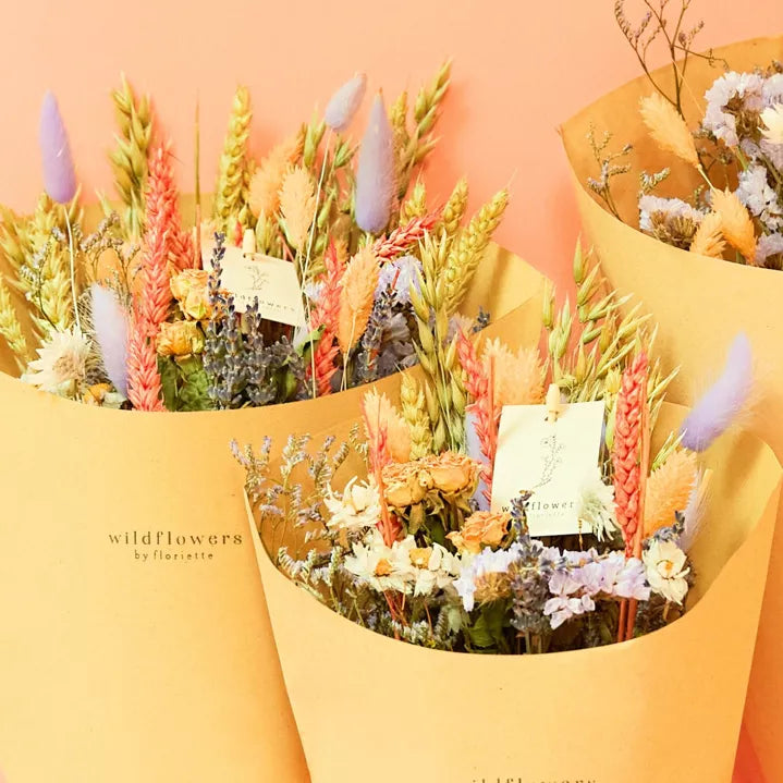 Bouquet de fleurs séchées - Lavande Pêche