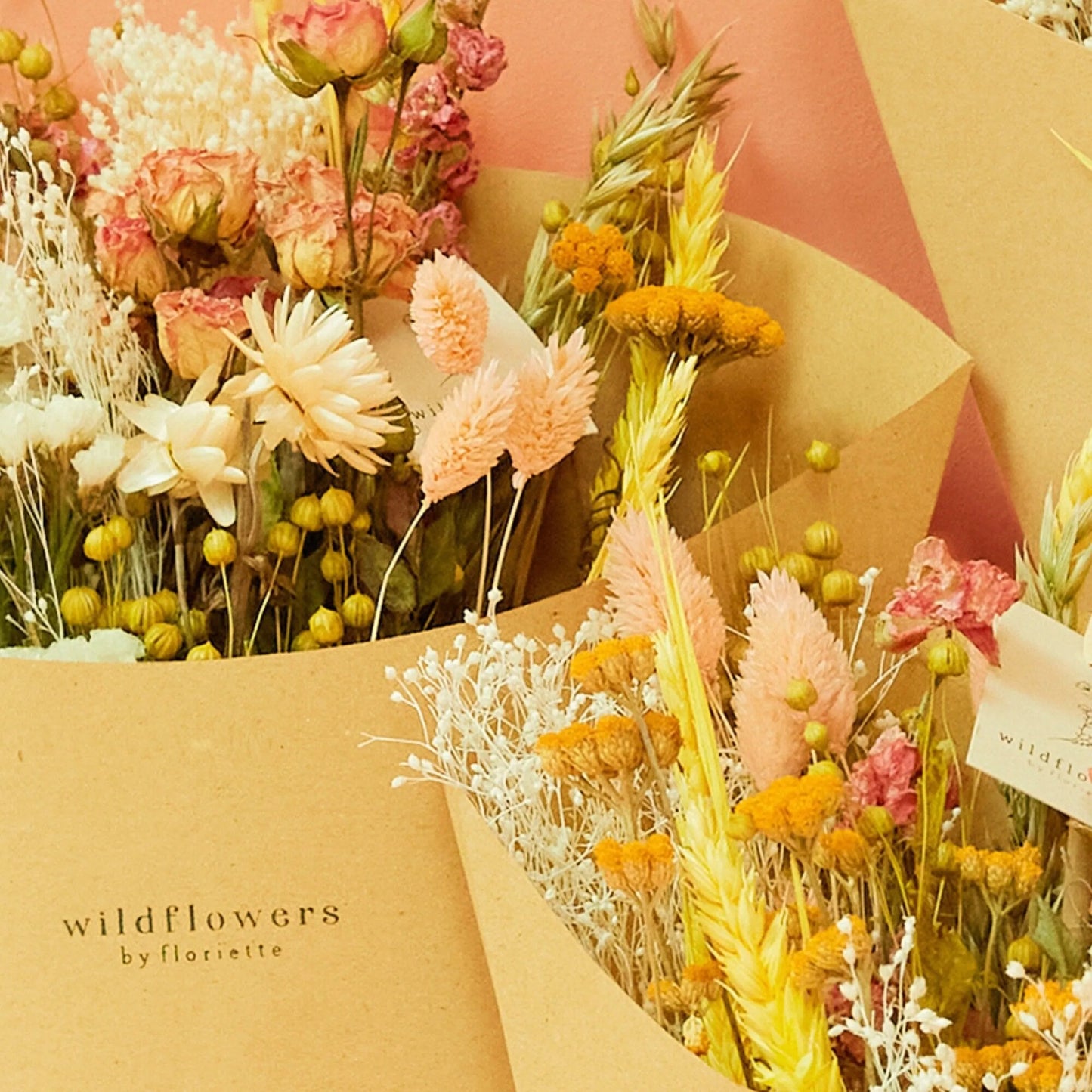 Bouquet de fleurs séchées - Limonade Rose