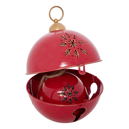 Lot de 2 suspensions grelot - Déco Noël dorée 25 et 16 cm