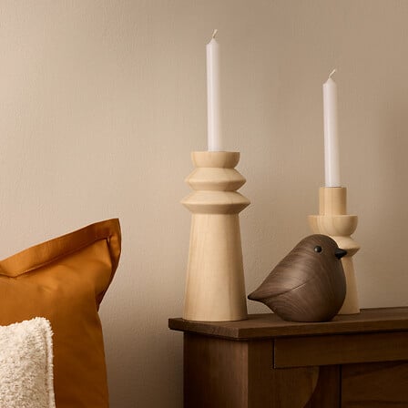 Figurine décorative oiseau en céramique effet bois foncé H12 cm style scandinave minimaliste pour décoration intérieure