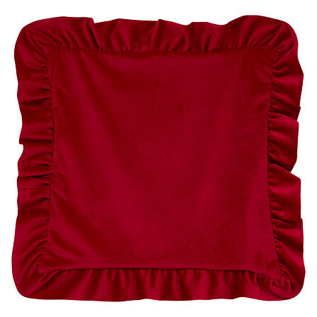 Coussins à volants 51x51 cm rouge - Coussin velours déco Noël