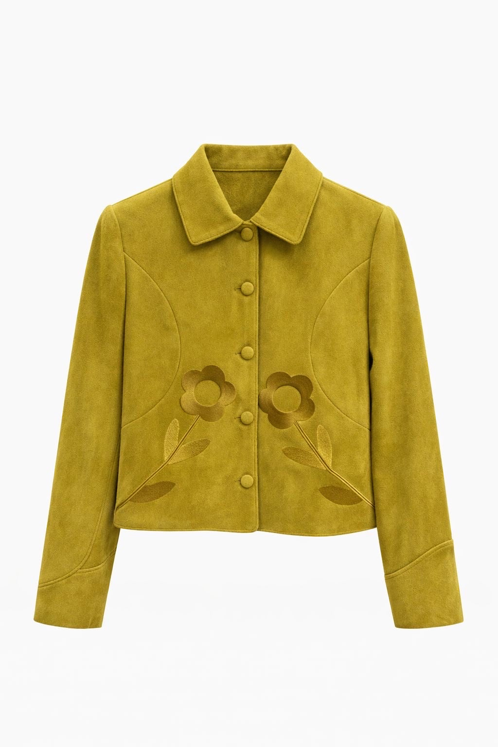 Veste Laurie – Veste courte suédine fleurie