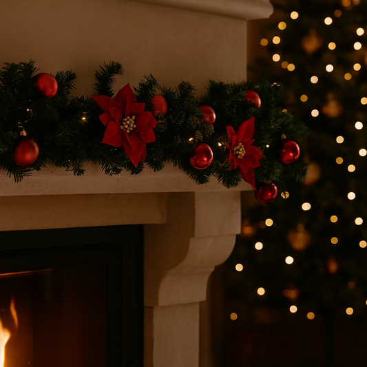 Guirlande poinsettia 2m