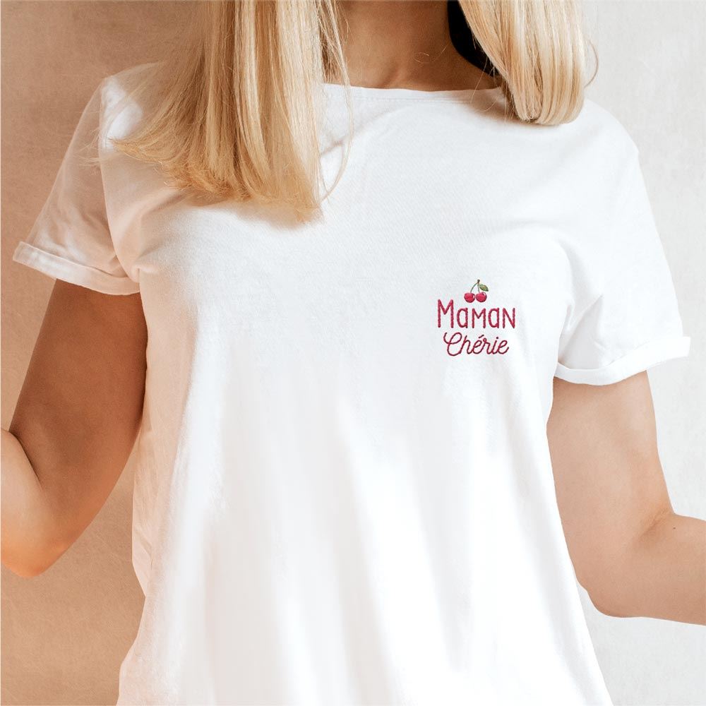 T-shirt Maman Chérie Brodé