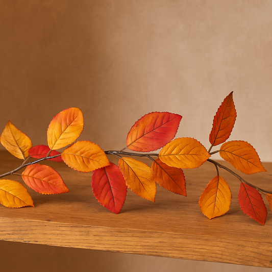 Guirlande décorative feuilles d'automne artificielles orange rouge jaune 180 cm décoration intérieure automnale