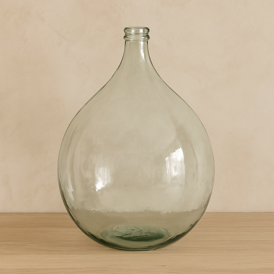 Dame-jeanne en verre transparent recyclé Davon 56 cm, vase décoratif bohème pour intérieur scandinave