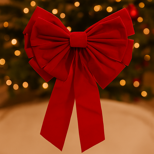 Nœud décoratif rouge velours 40x60 cm décoration sapin Noël festive accessoire intérieur fêtes fin d'année