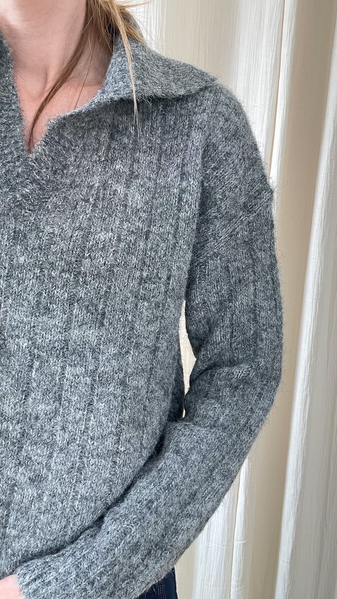 Pull Angelina - Pull col polo en maille côtelée