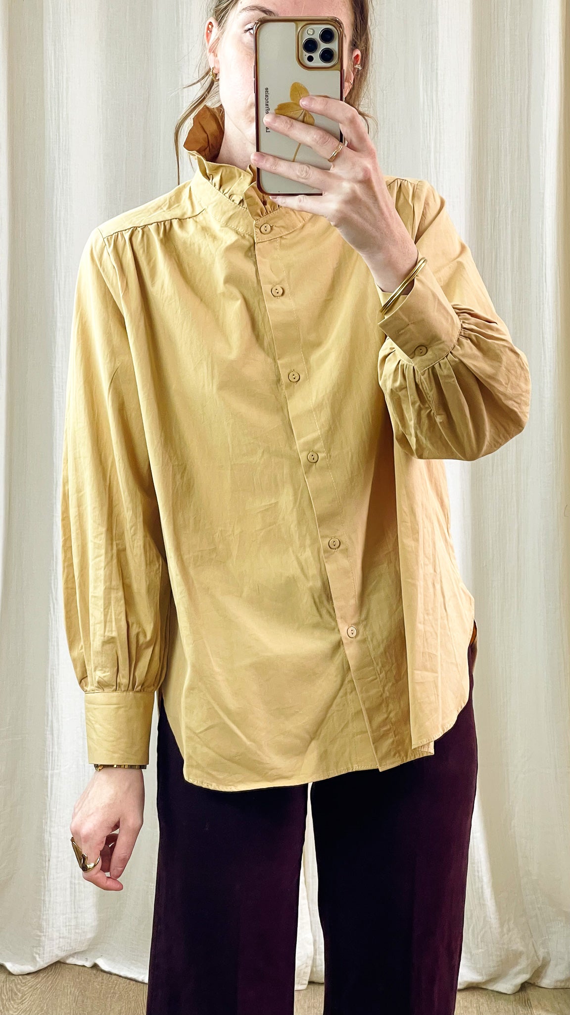 Chemise Lucinda – Chemise col montant froncé