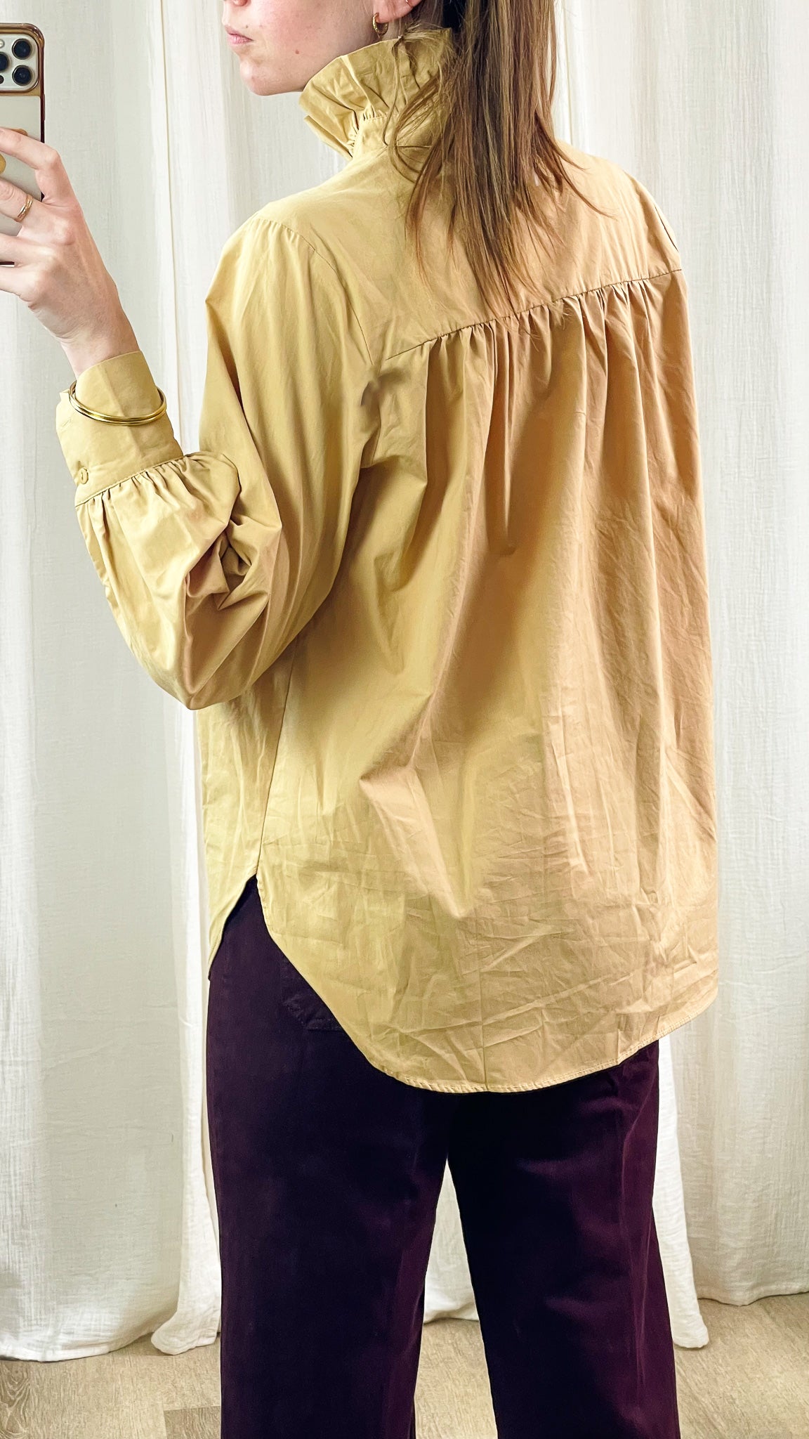 Chemise Lucinda – Chemise col montant froncé