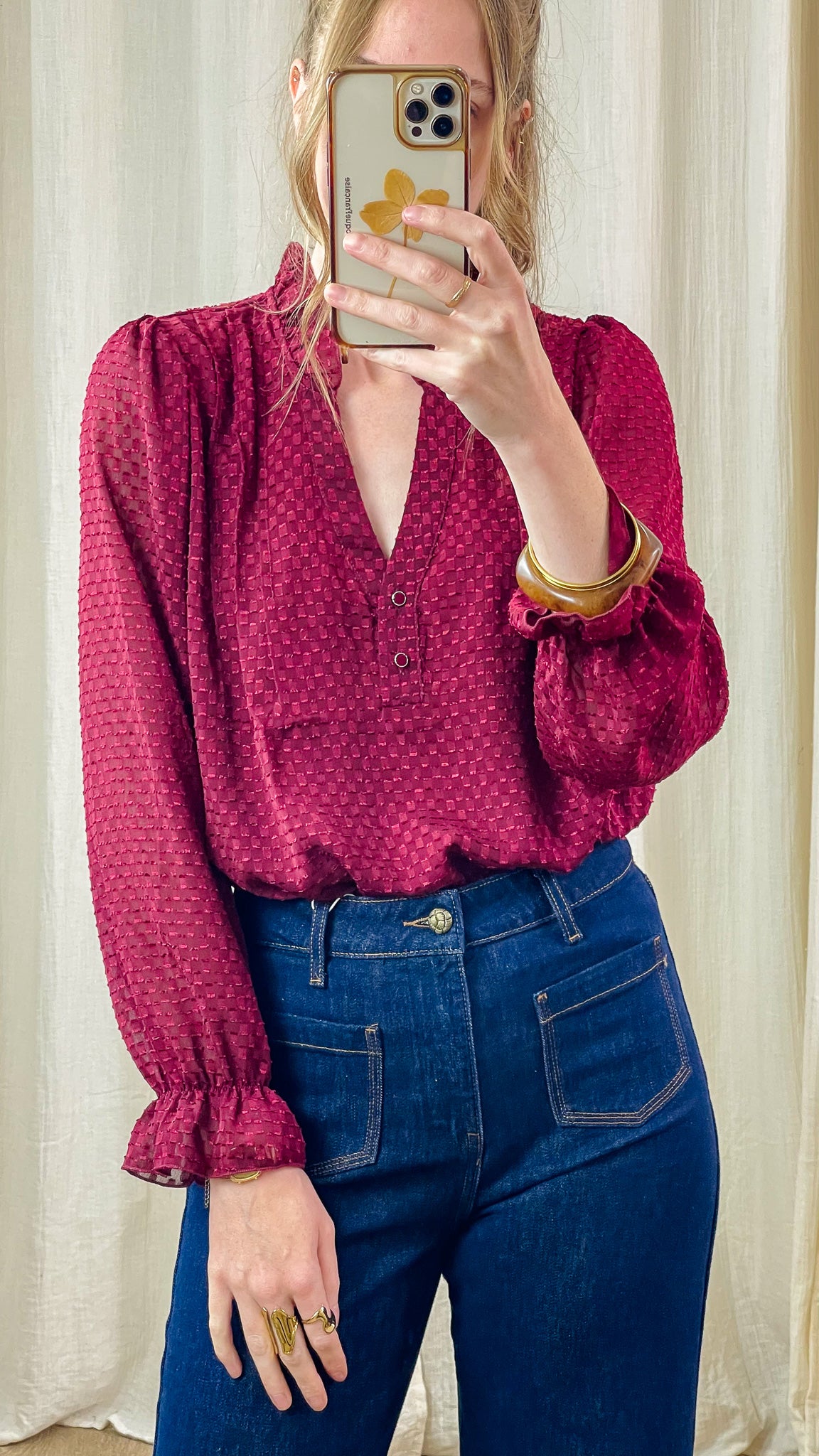 Blouse Dominique – Blouse fluide à effet plumetis