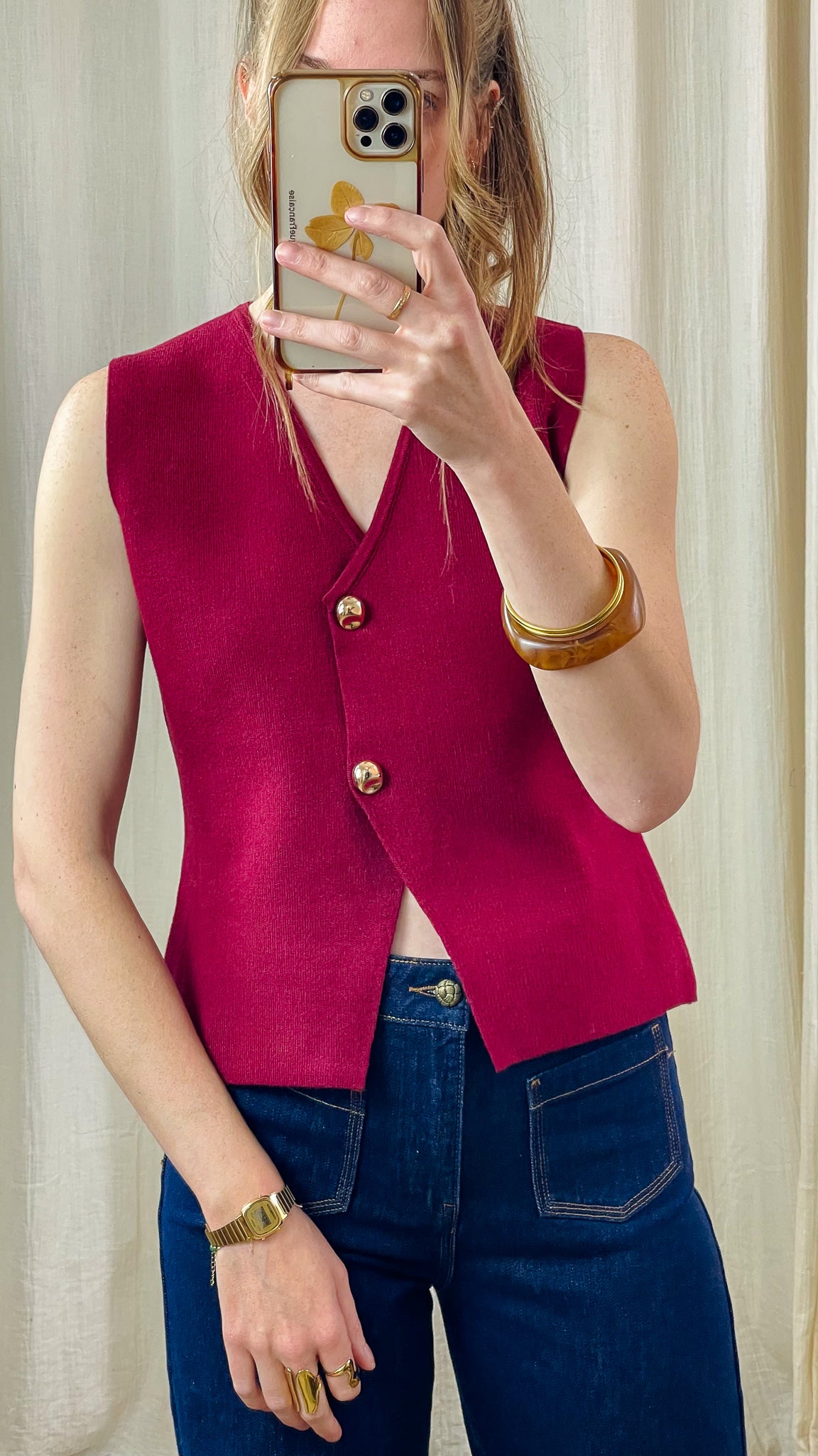 Gilet April – Gilet sans manches en maille fine