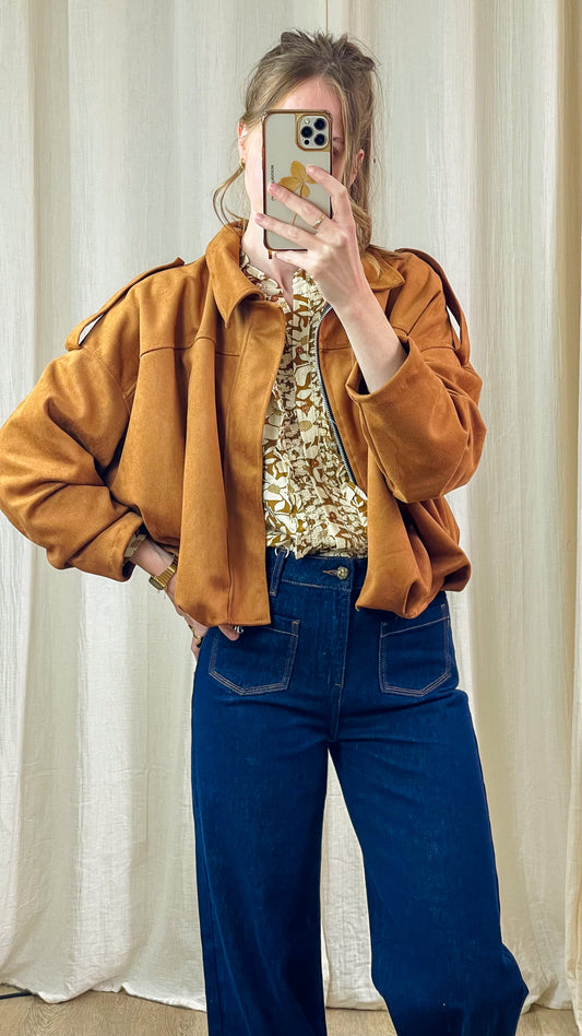 Bomber Lilith – Veste effet daim et coupe oversize ballon