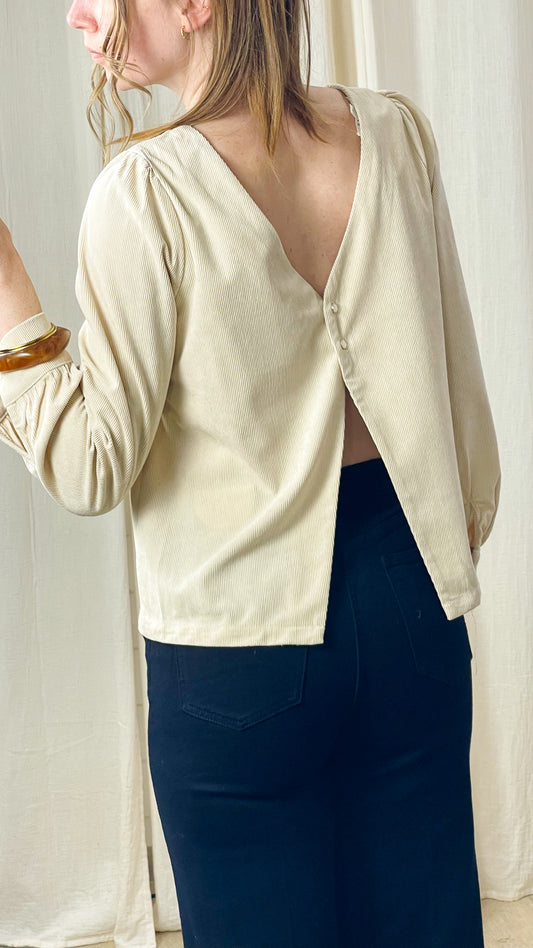 Blouse Angie – Blouse en velours côtelé à dos boutonné