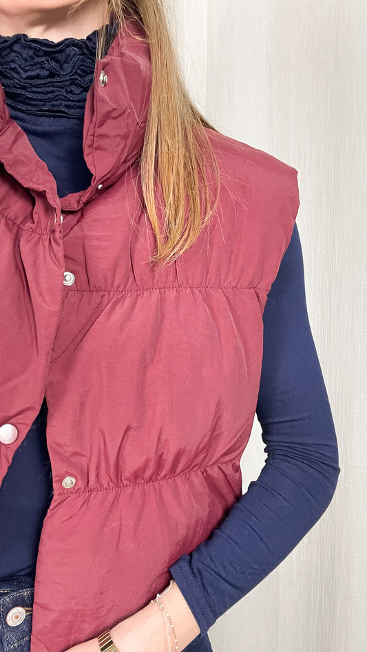 Doudoune Alma - Doudoune courte sans manches bordeaux