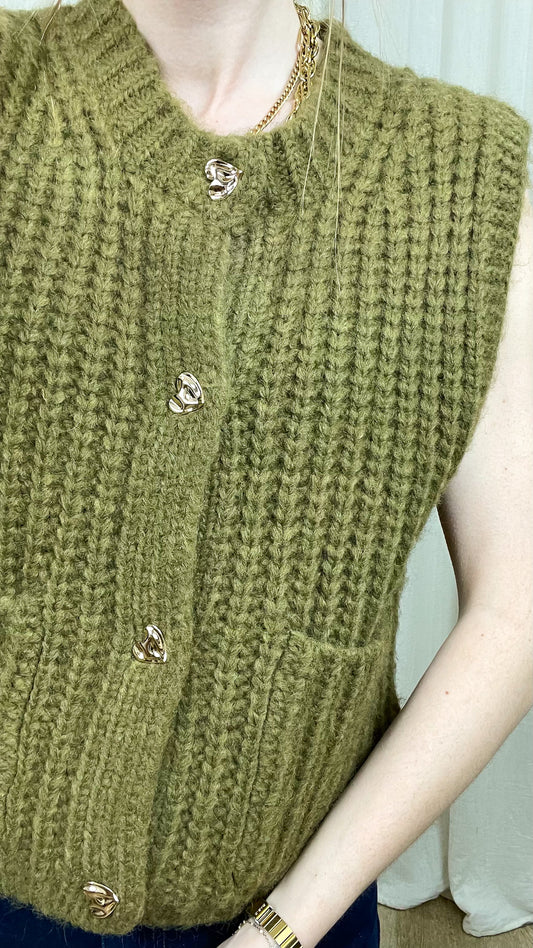 Gilet Céleste – Gilet sans manches en maille épaisse