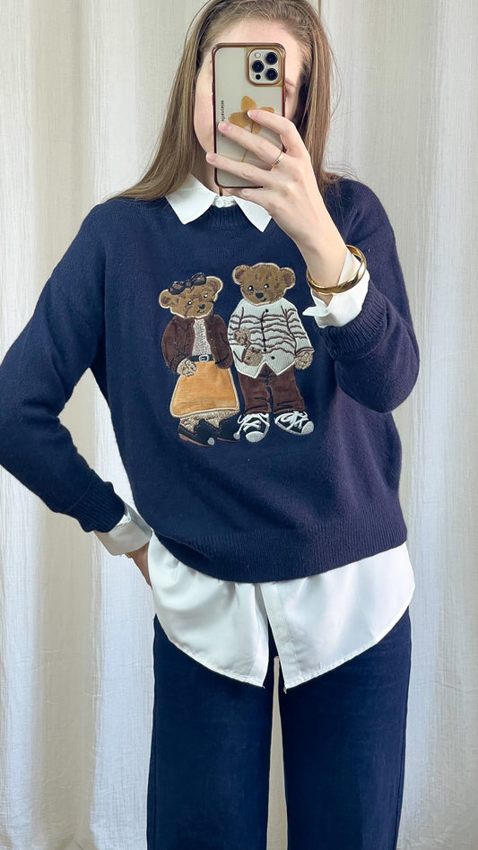 Pull Couple Ourson – Pull brodé oursons