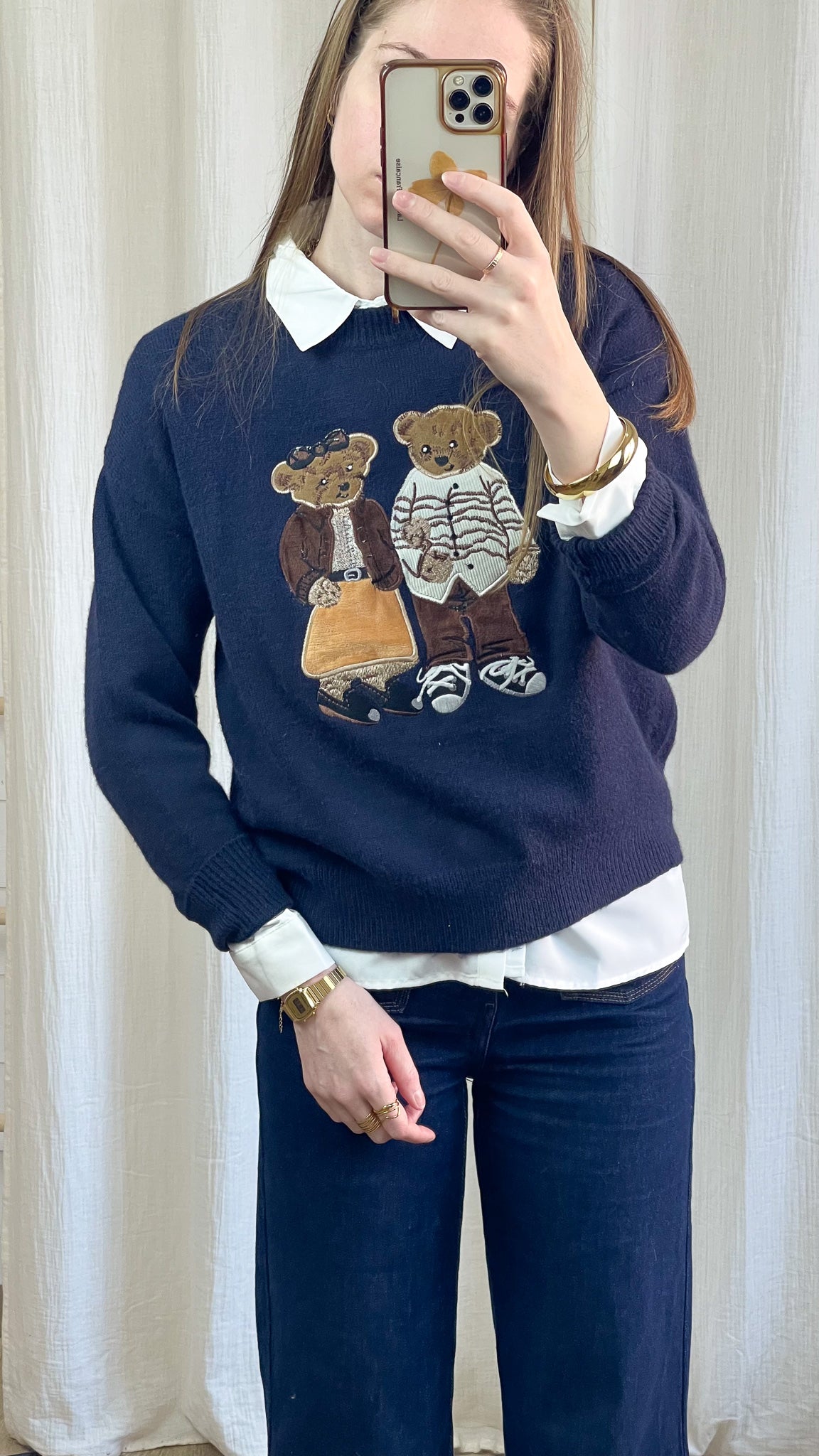 Pull Couple Ourson – Pull brodé oursons