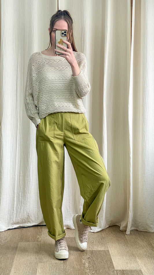 Pantalon Olive – Pantalon coupe balloon vert olive