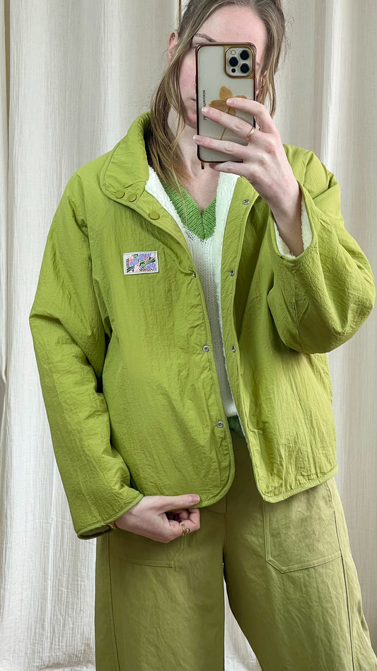 Veste Olive – Veste réversible sherpa vert olive