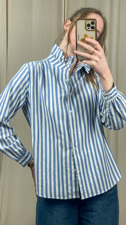 Chemise Lucina – Chemise rayée col volanté