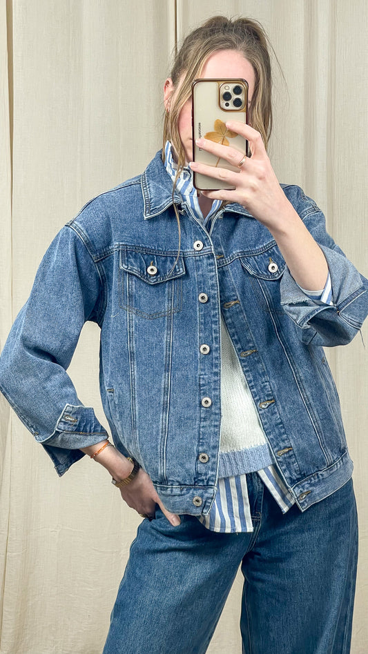 Veste en jean Love – Veste denim avec cœur au dos