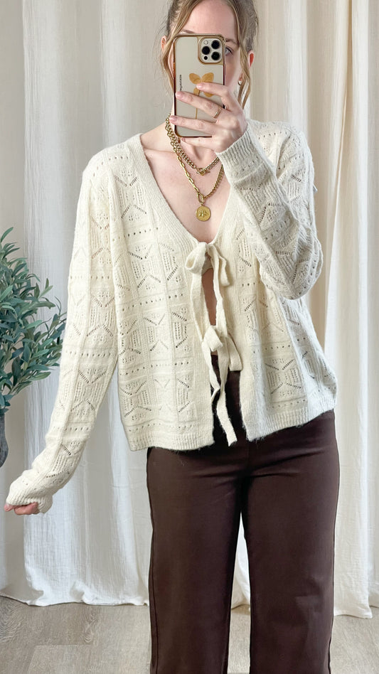 Gilet Uma - Maille ajourée à nouer