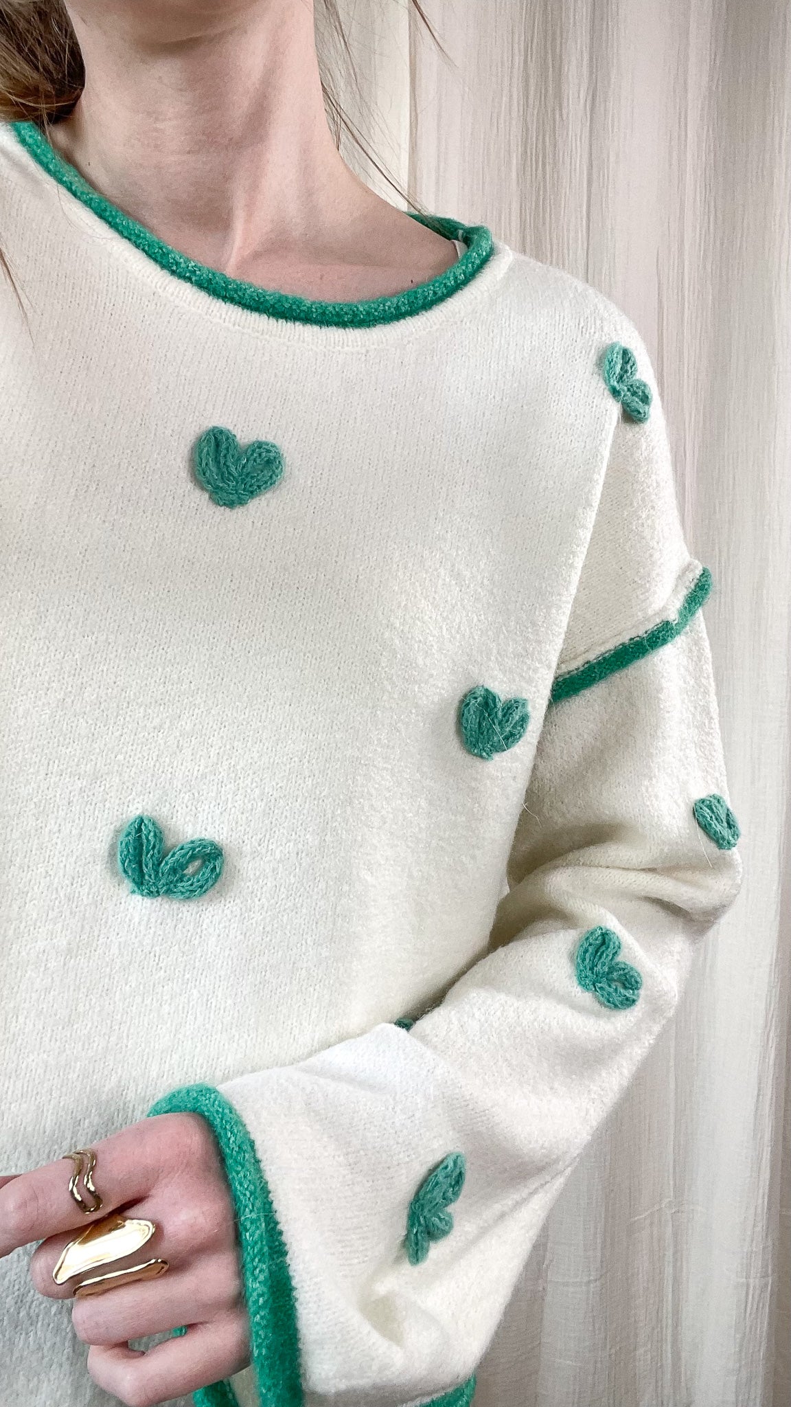 Pull Lovina - Maille avec coeurs en relief