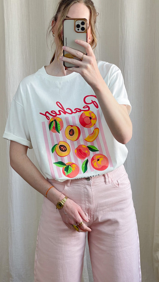 T-shirt Peaches – T-shirt imprimé pêches femme 100% coton