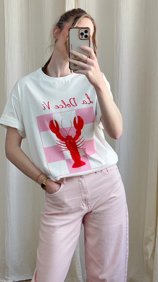 T-shirt La Dolce Vita – T-shirt imprimé homard femme 100% coton