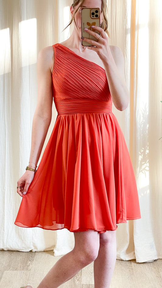 Robe Catia - Robe courte plissée asymétrique