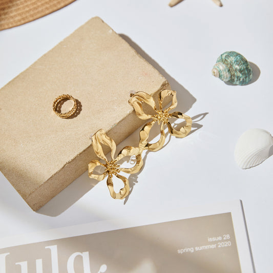 Boucles d'oreilles fleurs XL