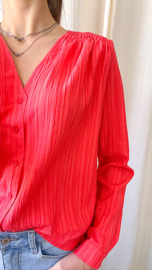 Blouse Mathilde – Blouse fluide texturée manches longues