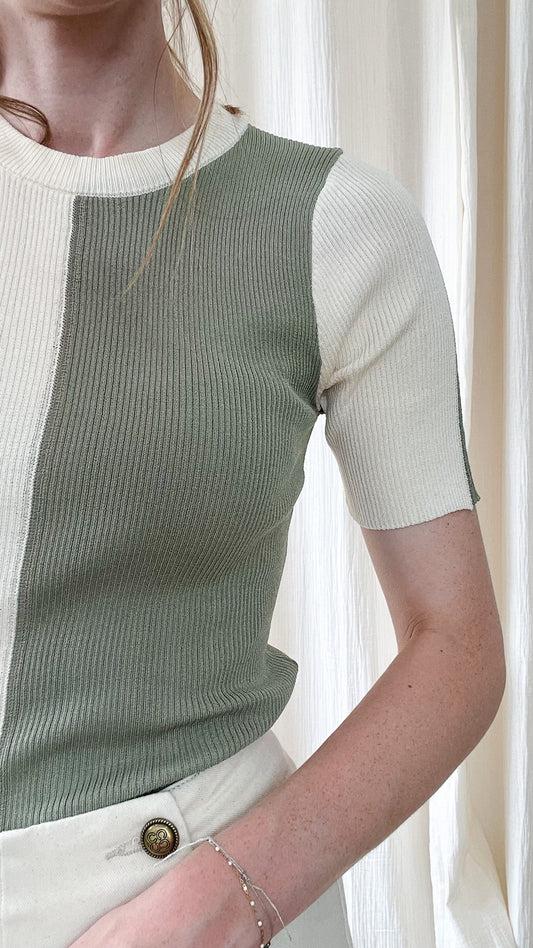 Maille Miranda - Top en maille bicolore