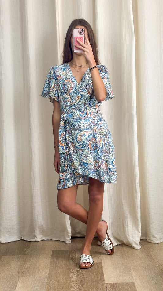 Robe Alba – Robe portefeuille imprimé cachemire