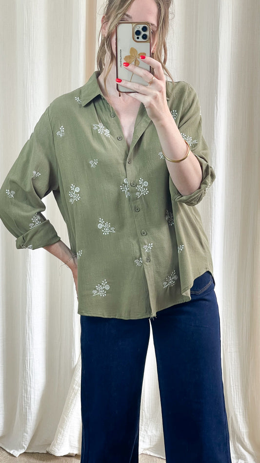 Chemise Maria - Chemise fluide avec broderie fleurs