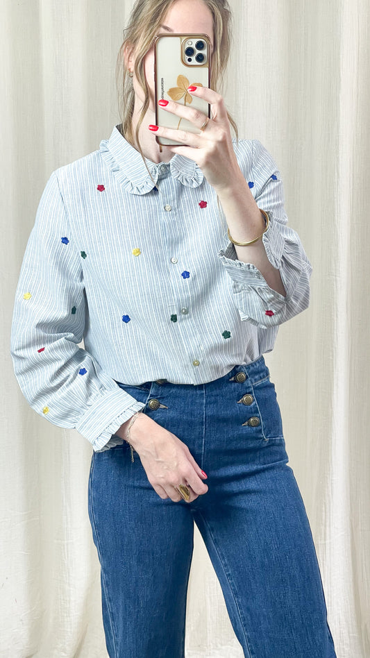 Chemise Margot - Chemise fleurs brodées