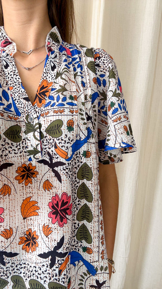 Blouse Rebecca – Blouse fluide imprimé bohème multicolore