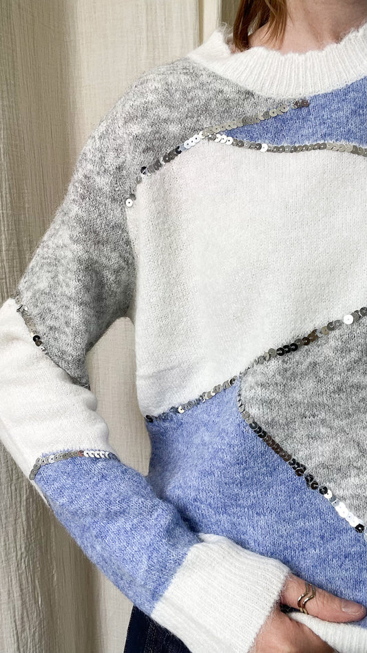 Pull Adlyne – Pull color block sequins