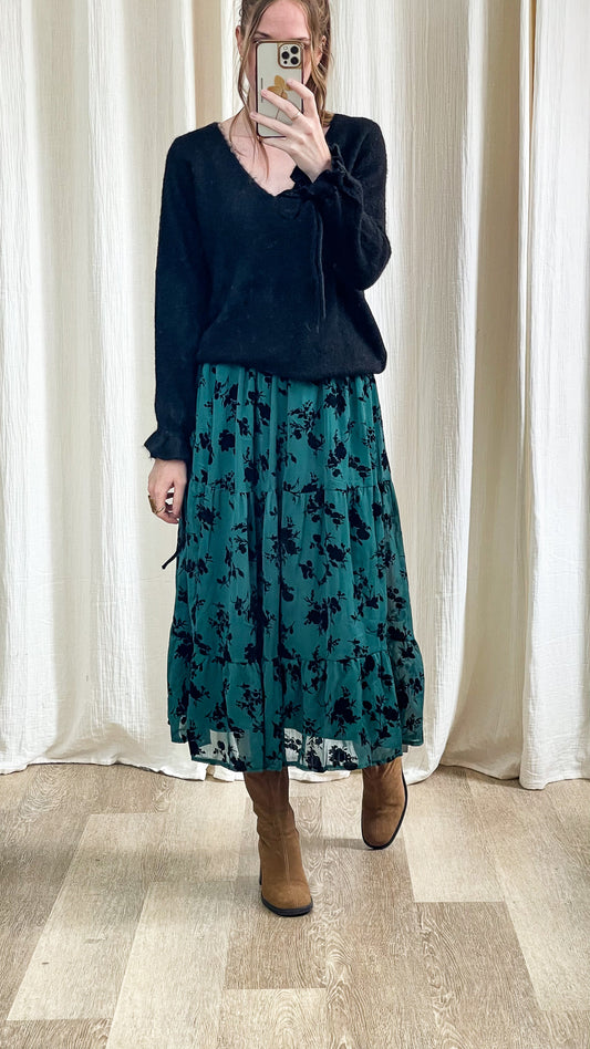 Jupe Anne-Gabrielle – Jupe longue fleurie