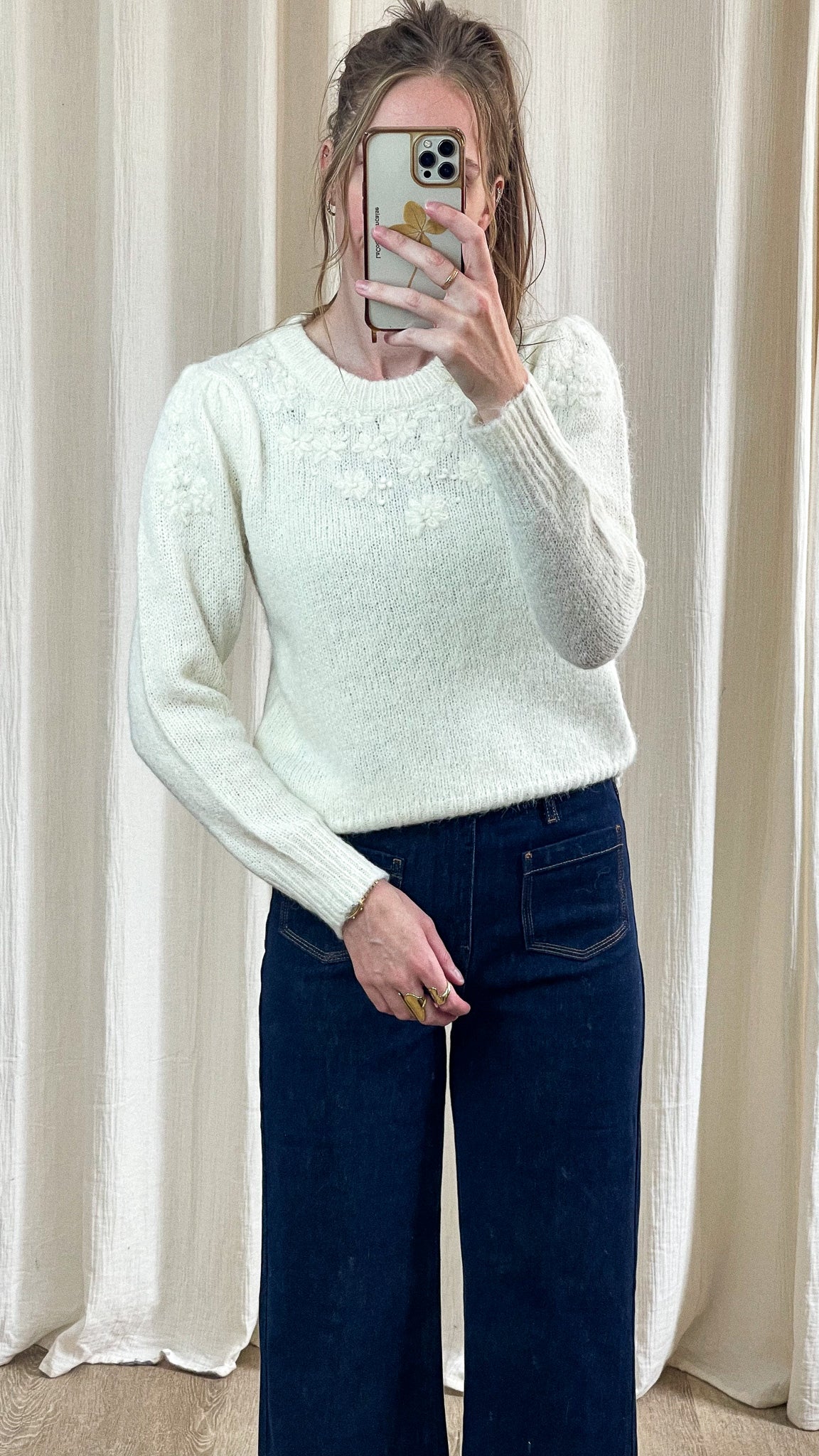 Pull Oli - Pull avec fleurs en relief