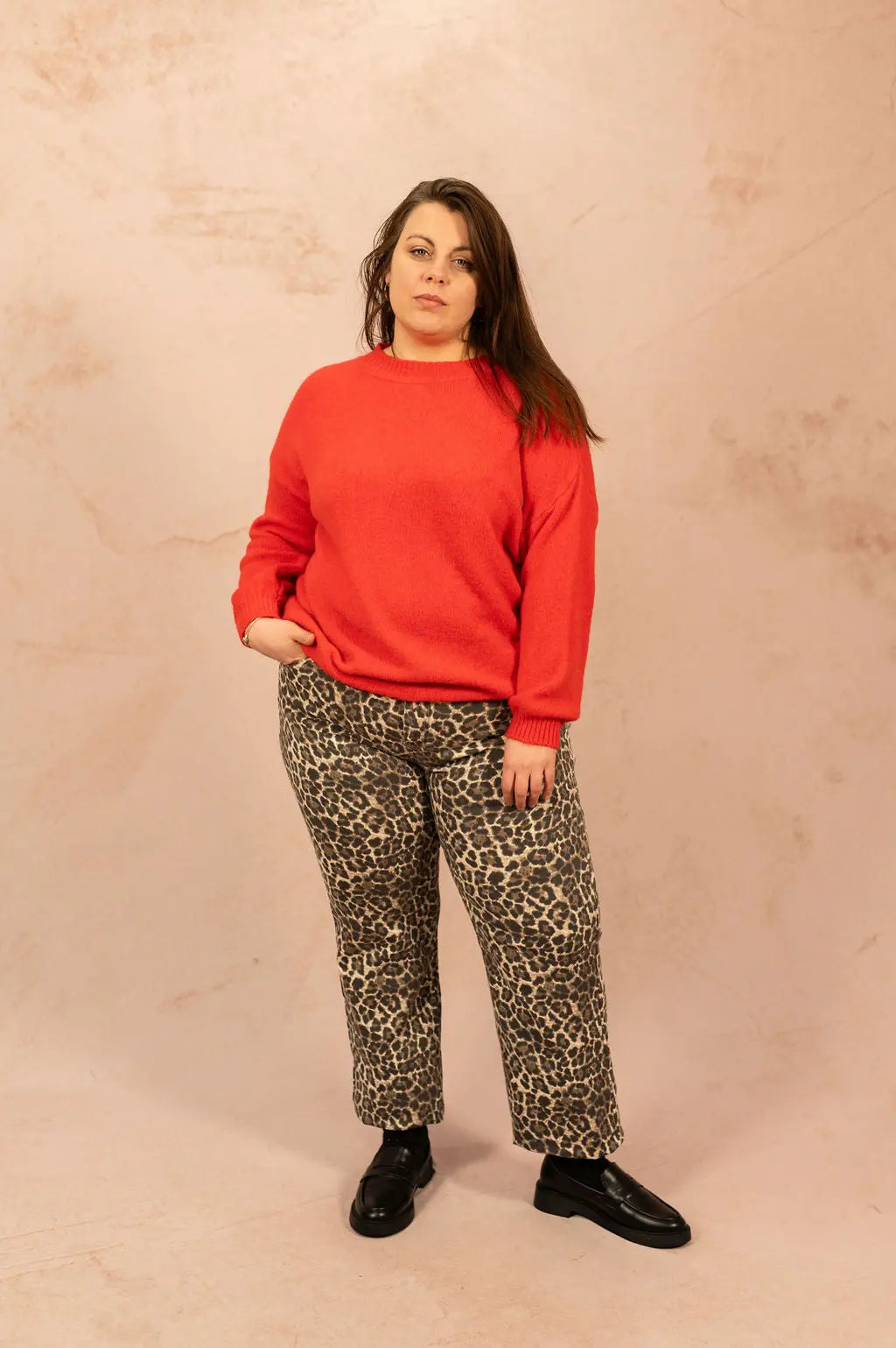 Jeans droit imprimé léopard - Jeans Eve - grande taille - LAÏLLA