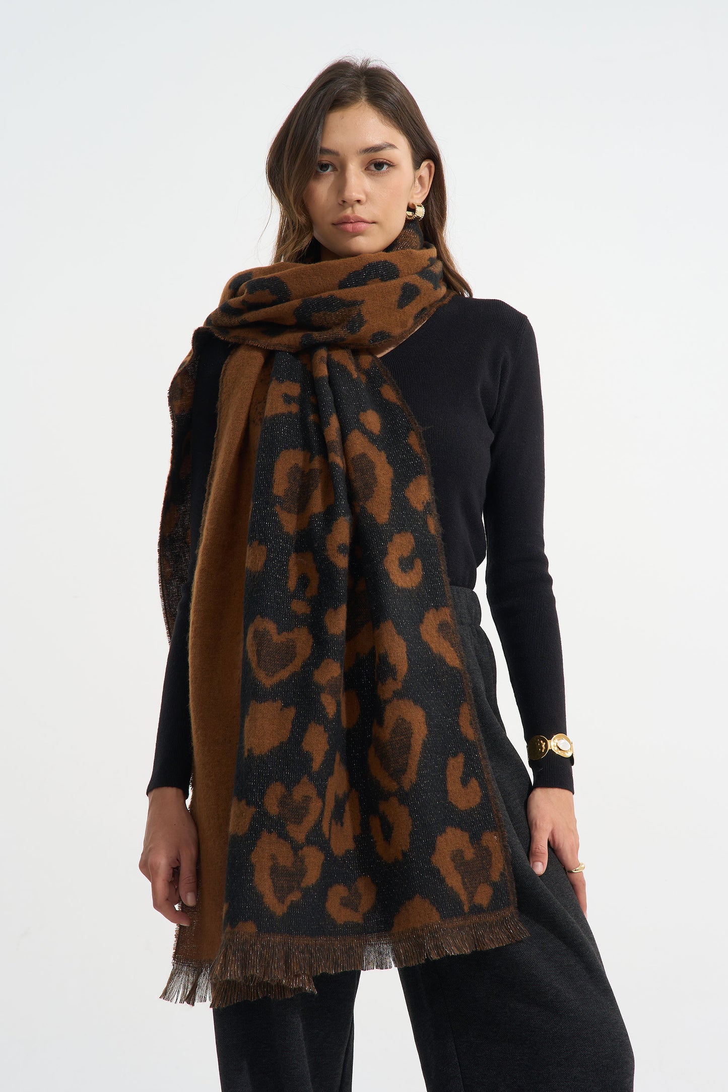 Echarpe léopard coeur