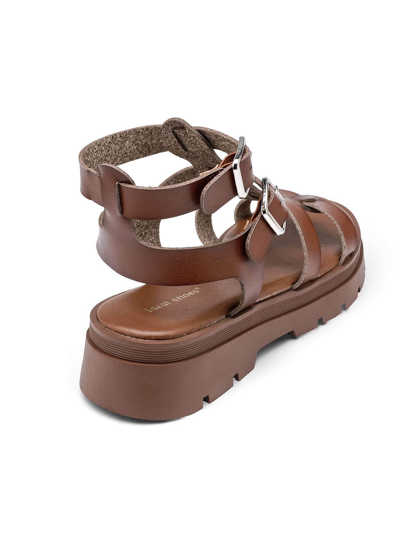 Sandales Gloria – Sandales plateforme à brides marron