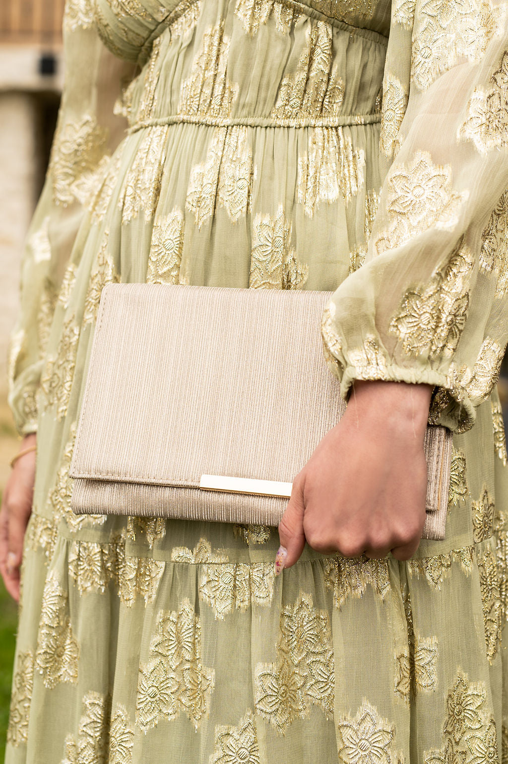 Sac pochette doré